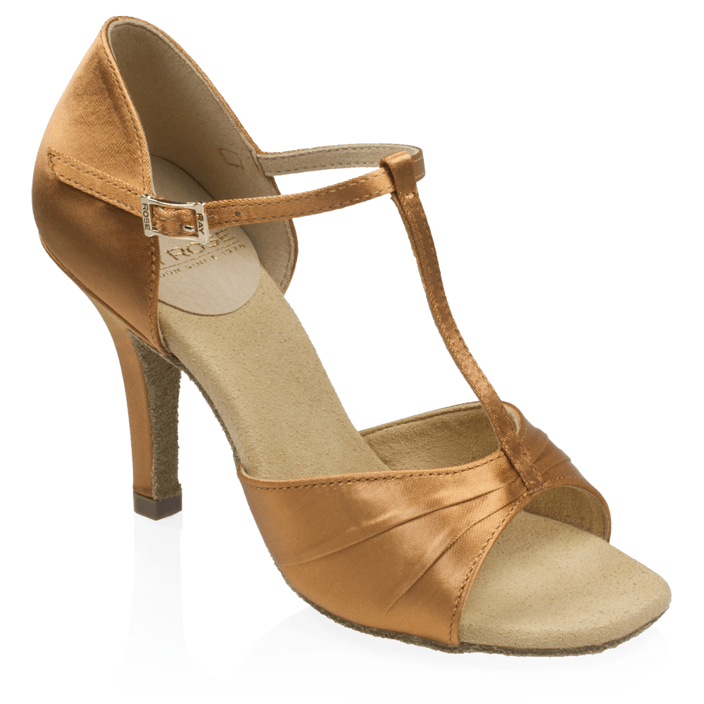 H814-X Frost | Light Tan Satin | Ladies Latin Dance Shoes – Ray