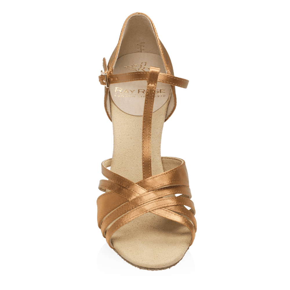 816-X Medusa | Light Tan Satin | Ladies Latin Dance Shoes