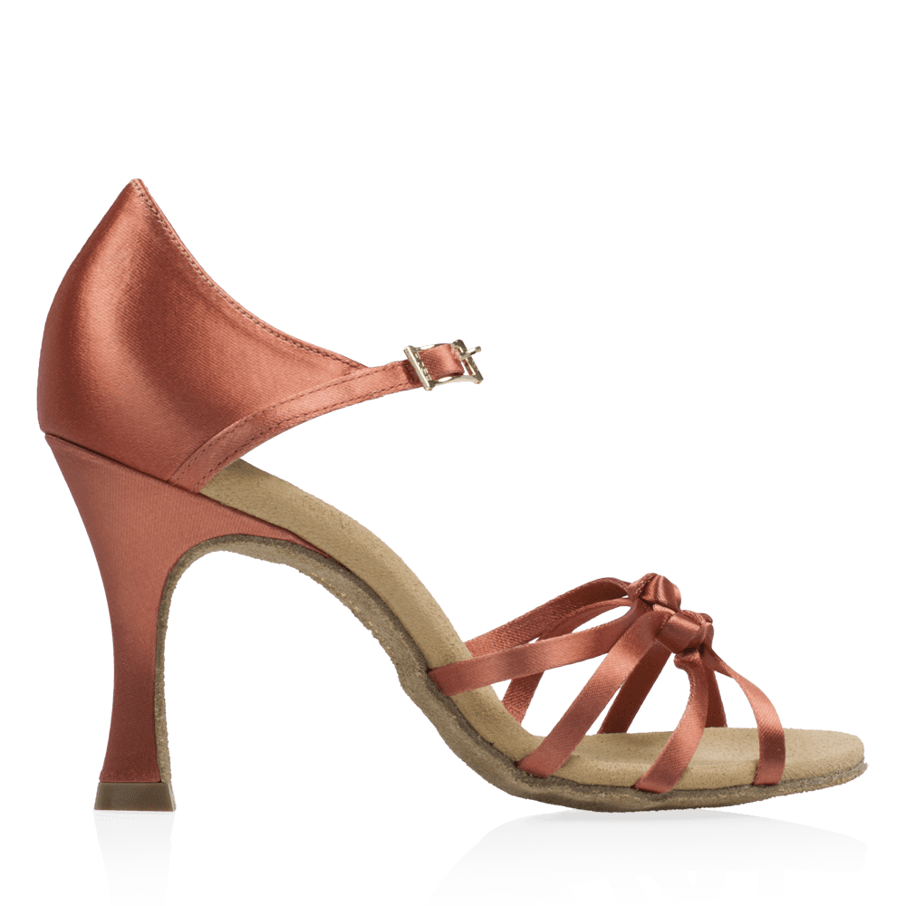 820-X Blizzard Xtra | Dark Tan Satin | Ladies Latin Dance Shoes