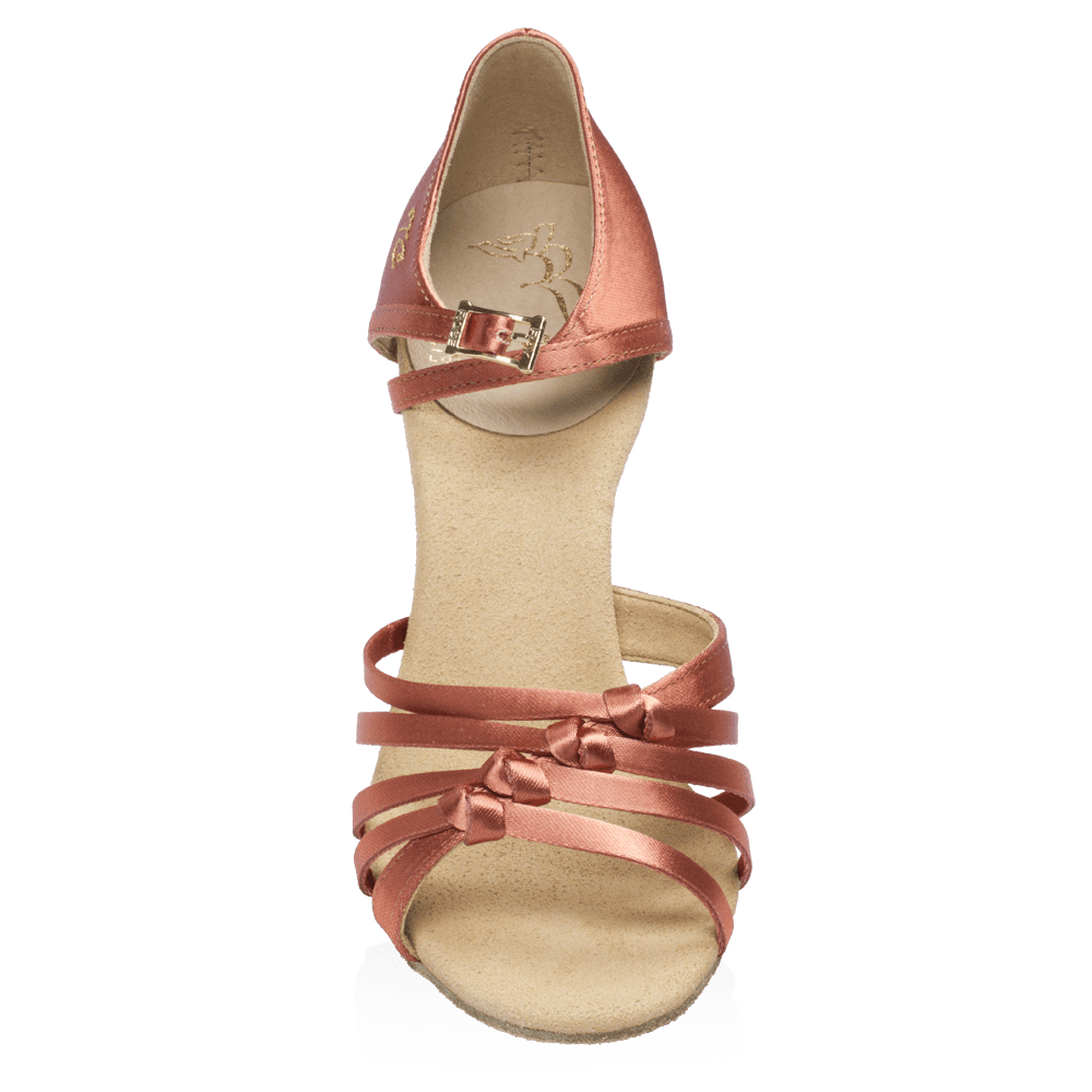 824-X Tania Xtra | Dark Tan Satin | Ladies Latin Dance Shoes