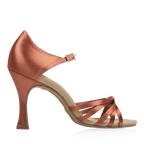 825-X Drizzle Xtra | Dark Tan Satin | Ladies Latin Dance Shoes