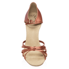 825-X Drizzle Xtra | Dark Tan Satin | Ladies Latin Dance Shoes