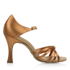 825-X Drizzle Xtra | Light Tan Satin | Ladies Latin Dance Shoes
