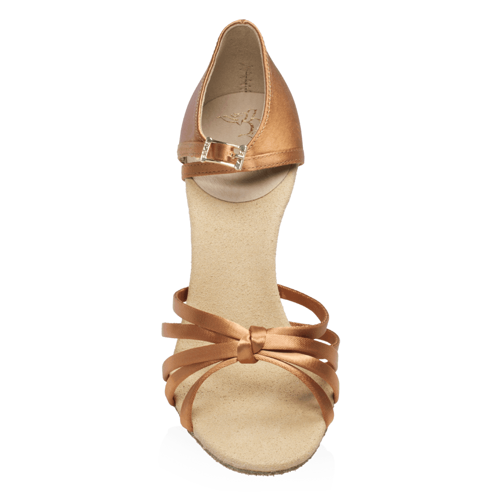 825-X Drizzle Xtra | Light Tan Satin | Ladies Latin Dance Shoes
