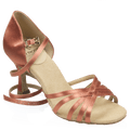 836-X Hygea Xtra | DarkTan Satin | Latin Dance Shoes