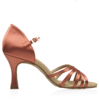 836-X Hygea Xtra | DarkTan Satin | Latin Dance Shoes