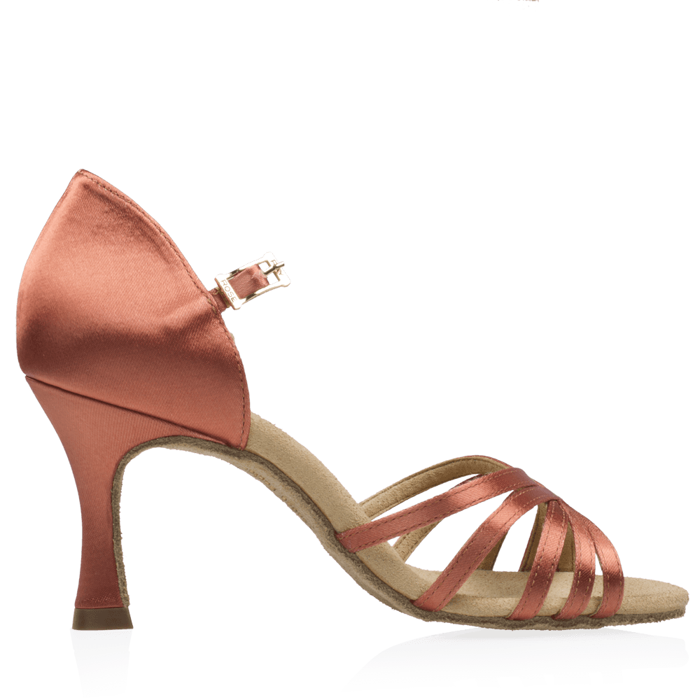 836-X Hygea Xtra | DarkTan Satin | Latin Dance Shoes