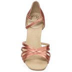 836-X Hygea Xtra | DarkTan Satin | Latin Dance Shoes