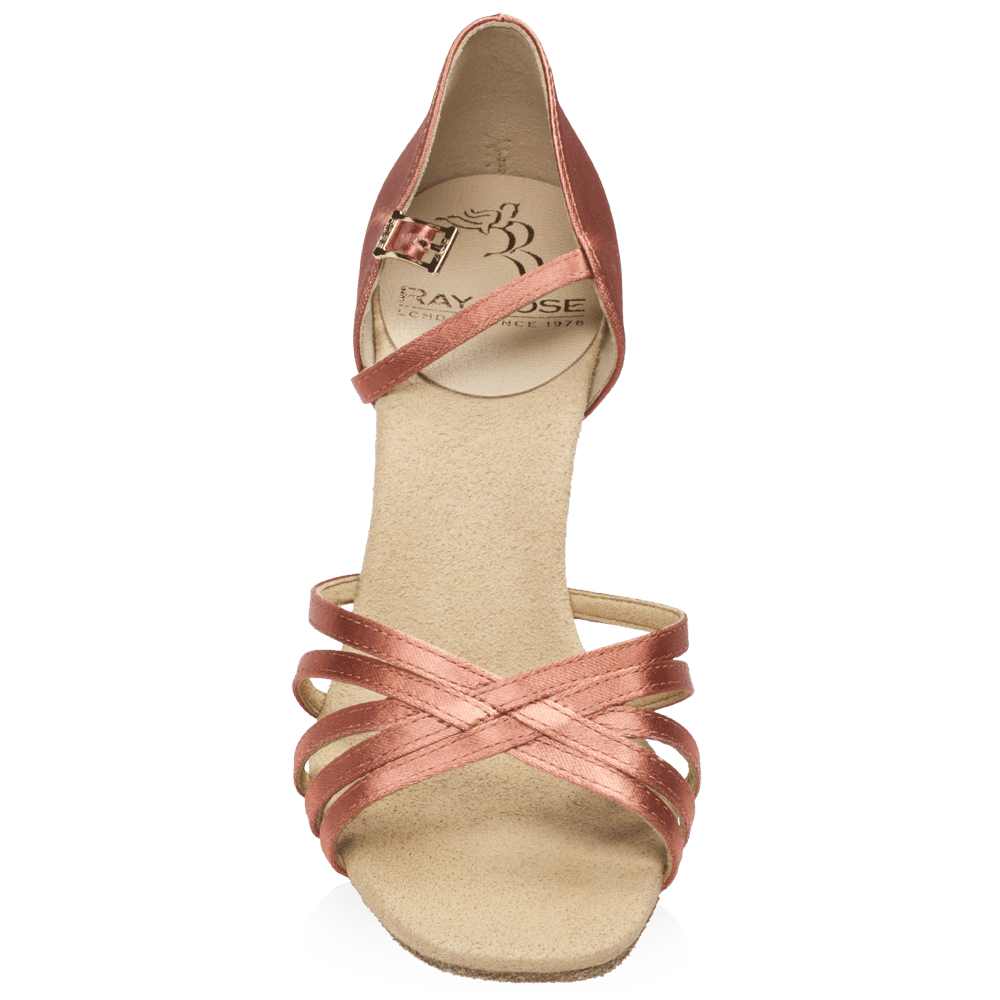 836-X Hygea Xtra | DarkTan Satin | Latin Dance Shoes