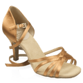 836-X Hygea Xtra | Light Tan Satin | Latin Dance Shoes
