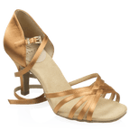 836-X Hygea Xtra | Light Tan Satin | Latin Dance Shoes