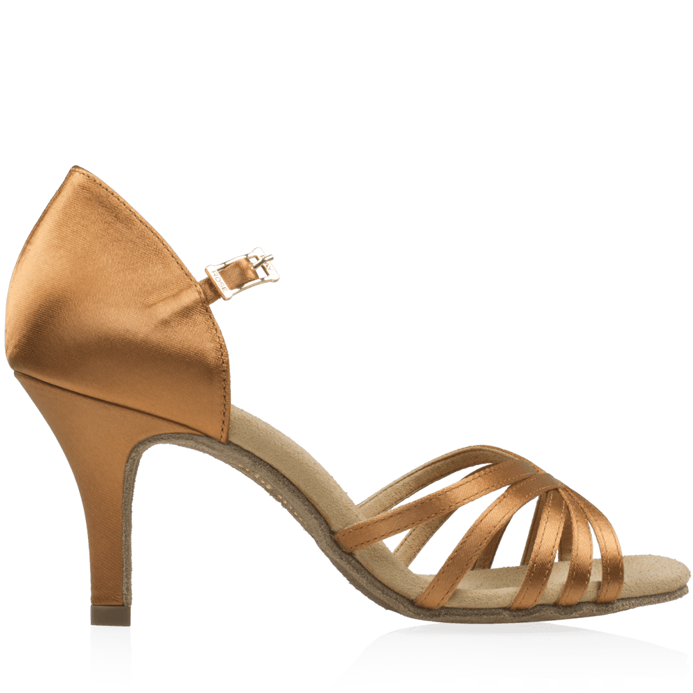 836-X Hygea Xtra | Light Tan Satin | Latin Dance Shoes