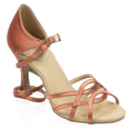 840-X Gobi Xtra | Dark Tan Satin | Ladies Latin Dance Shoes
