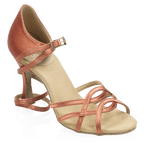840-X Gobi Xtra | Dark Tan Satin | Ladies Latin Dance Shoes