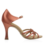 840-X Gobi Xtra | Dark Tan Satin | Ladies Latin Dance Shoes
