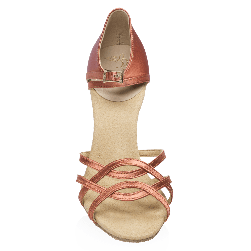 840-X Gobi Xtra | Dark Tan Satin | Ladies Latin Dance Shoes