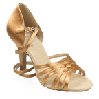 865-X Selene Xtra | Light Tan Satin  | Latin Dance Shoes
