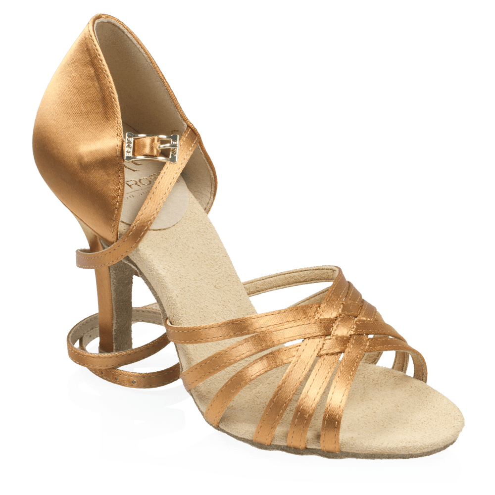 865-X Selene Xtra | Light Tan Satin  | Latin Dance Shoes
