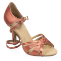 884-X Aura Xtra | Dark Tan Satin  | Latin Dance Shoes