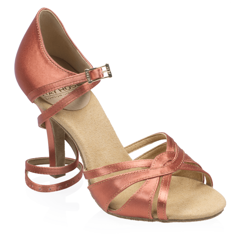 884-X Aura Xtra | Dark Tan Satin  | Latin Dance Shoes