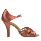 884-X Aura Xtra | Dark Tan Satin  | Latin Dance Shoes