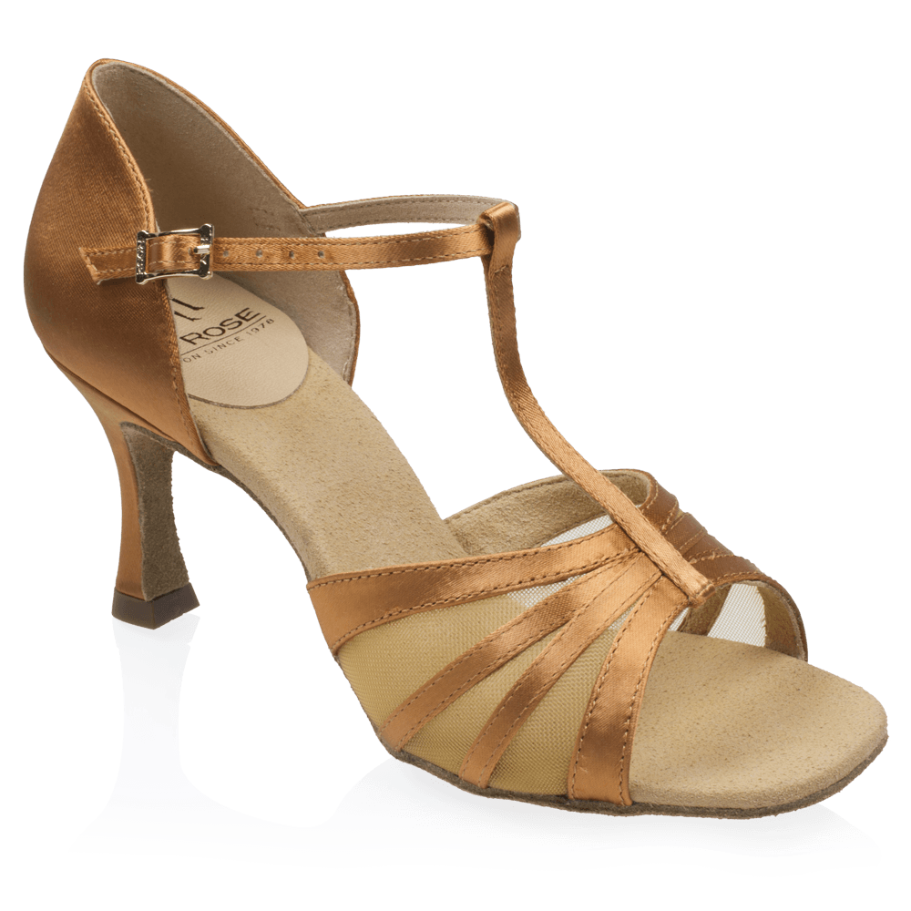 886-X Gaia - Light Tan Satin | Ladies Latin Dance Shoes