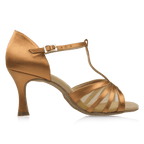 886-X Gaia - Light Tan Satin | Ladies Latin Dance Shoes