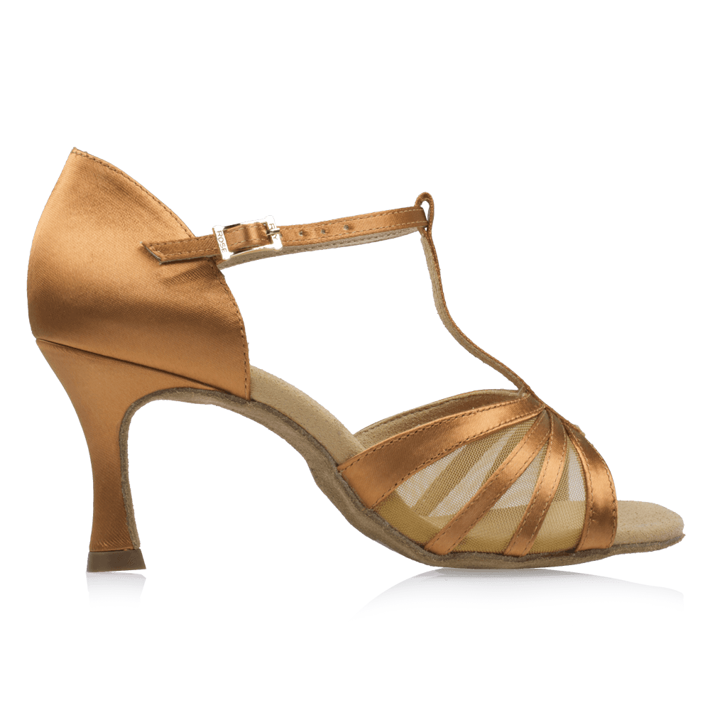 886-X Gaia - Light Tan Satin | Ladies Latin Dance Shoes