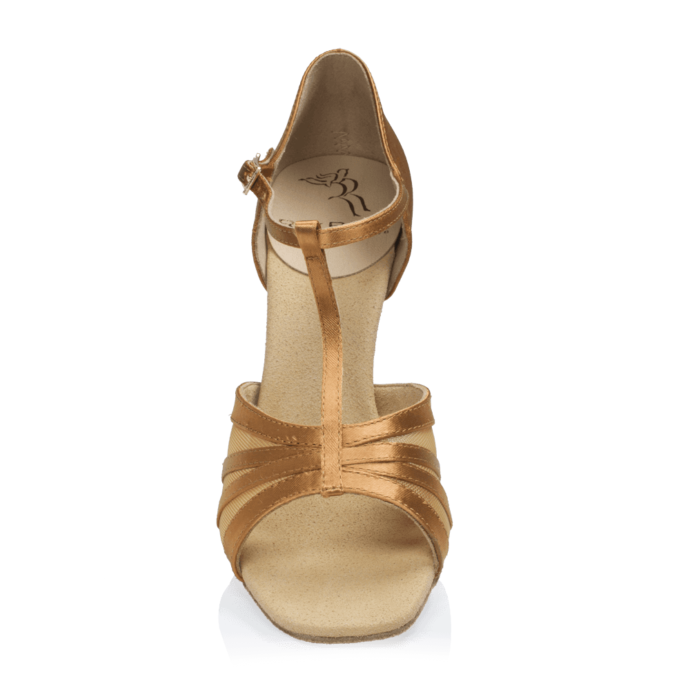 886-X Gaia - Light Tan Satin | Ladies Latin Dance Shoes