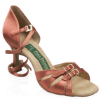 Aquila | Dark Tan Satin | Ladies Latin Dance Shoes