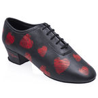 415 Solstice | Black Leather with Heart Print