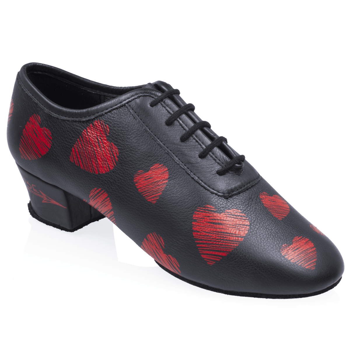415 Solstice | Black Leather with Heart Print