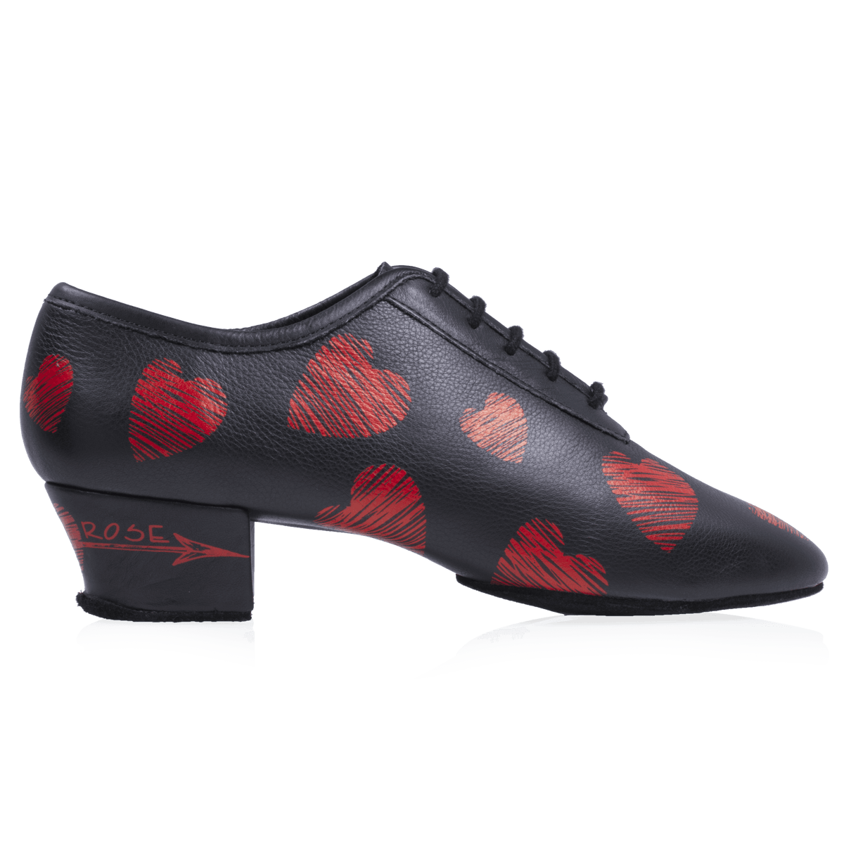 415 Solstice | Black Leather with Heart Print