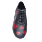 415 Solstice | Black Leather with Heart Print