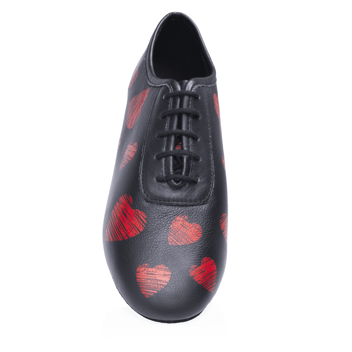 415 Solstice | Black Leather with Heart Print