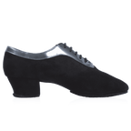 417 Solar | Black Nappa Suede Leather/ Silver Patent Collar