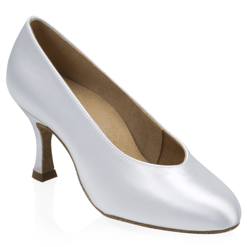 106A Landslide | White Satin | Standard Ballroom Dance Shoes