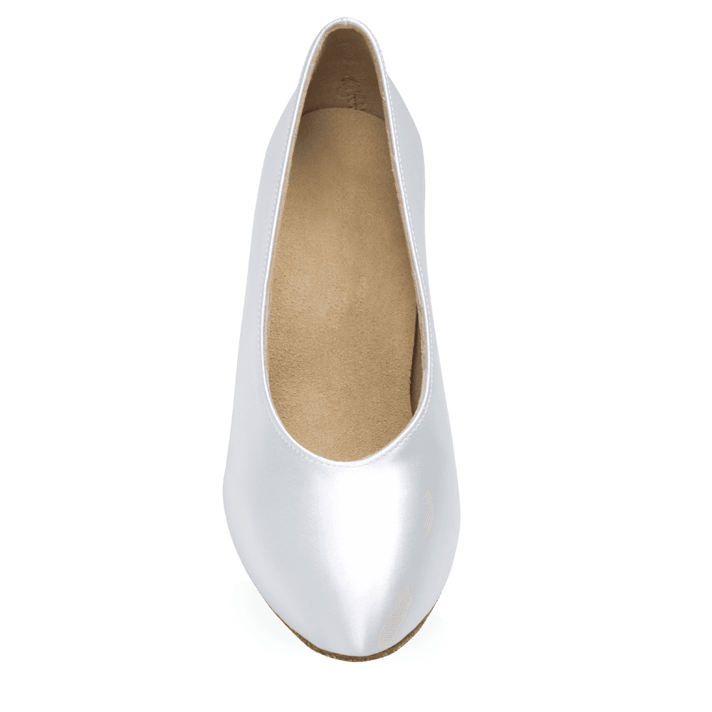 106A Landslide | White Satin | Standard Ballroom Dance Shoes