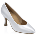 964A Claudia | White Satin | Standard Ballroom Pointed Toe Dance Shoes