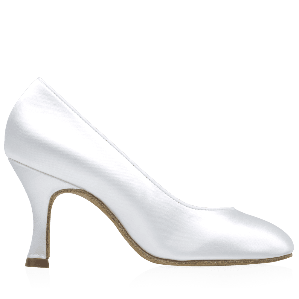 964A Claudia | White Satin | Standard Ballroom Pointed Toe Dance Shoes