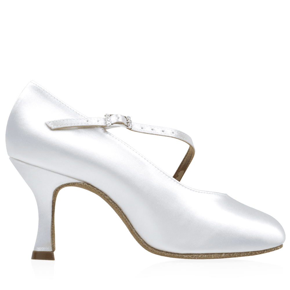 116A Rockslide | White Satin | Standard Ballroom Dance Shoes