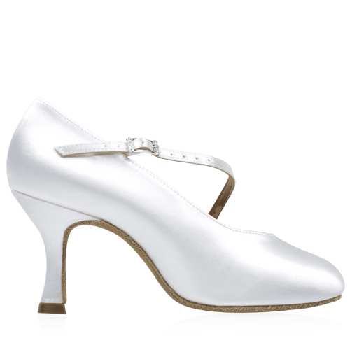 116A Rockslide | White Satin | Standard Ballroom Dance Shoes