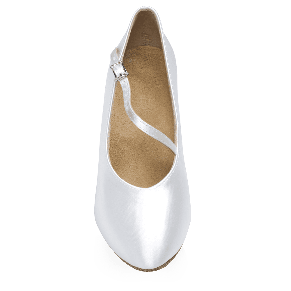 116A Rockslide | White Satin | Standard Ballroom Dance Shoes