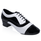 319 Rafael Black Patent & White Leather  | Salsa Dance Shoes