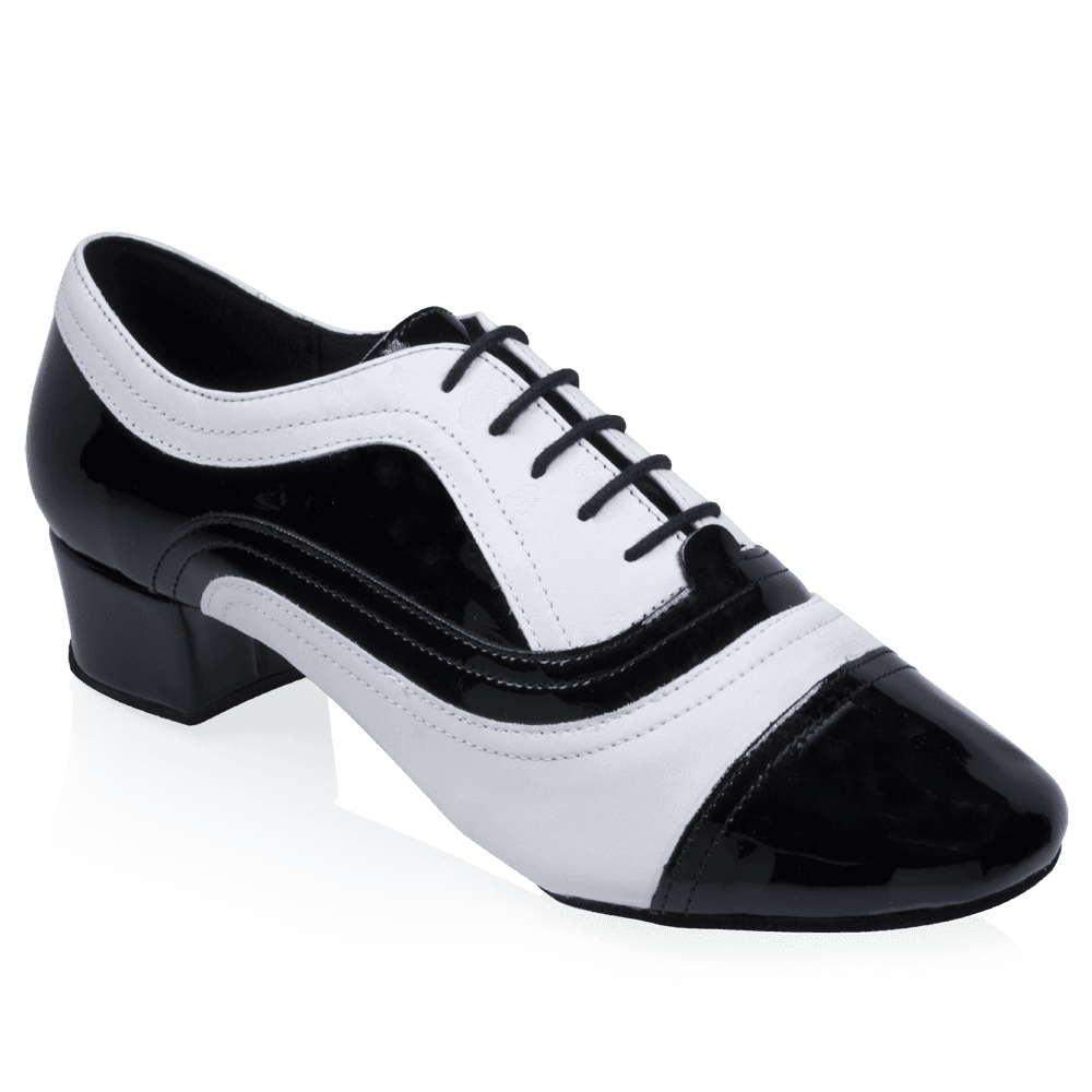 319 Rafael Black Patent & White Leather  | Salsa Dance Shoes