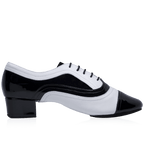319 Rafael Black Patent & White Leather  | Salsa Dance Shoes