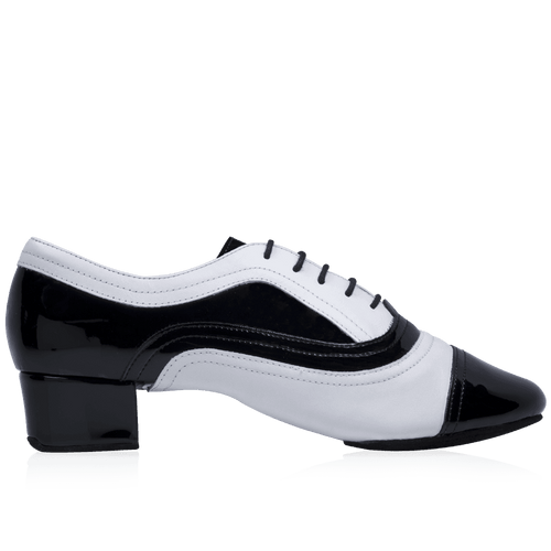 319 Rafael Black Patent & White Leather  | Salsa Dance Shoes