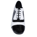 319 Rafael Black Patent & White Leather  | Salsa Dance Shoes