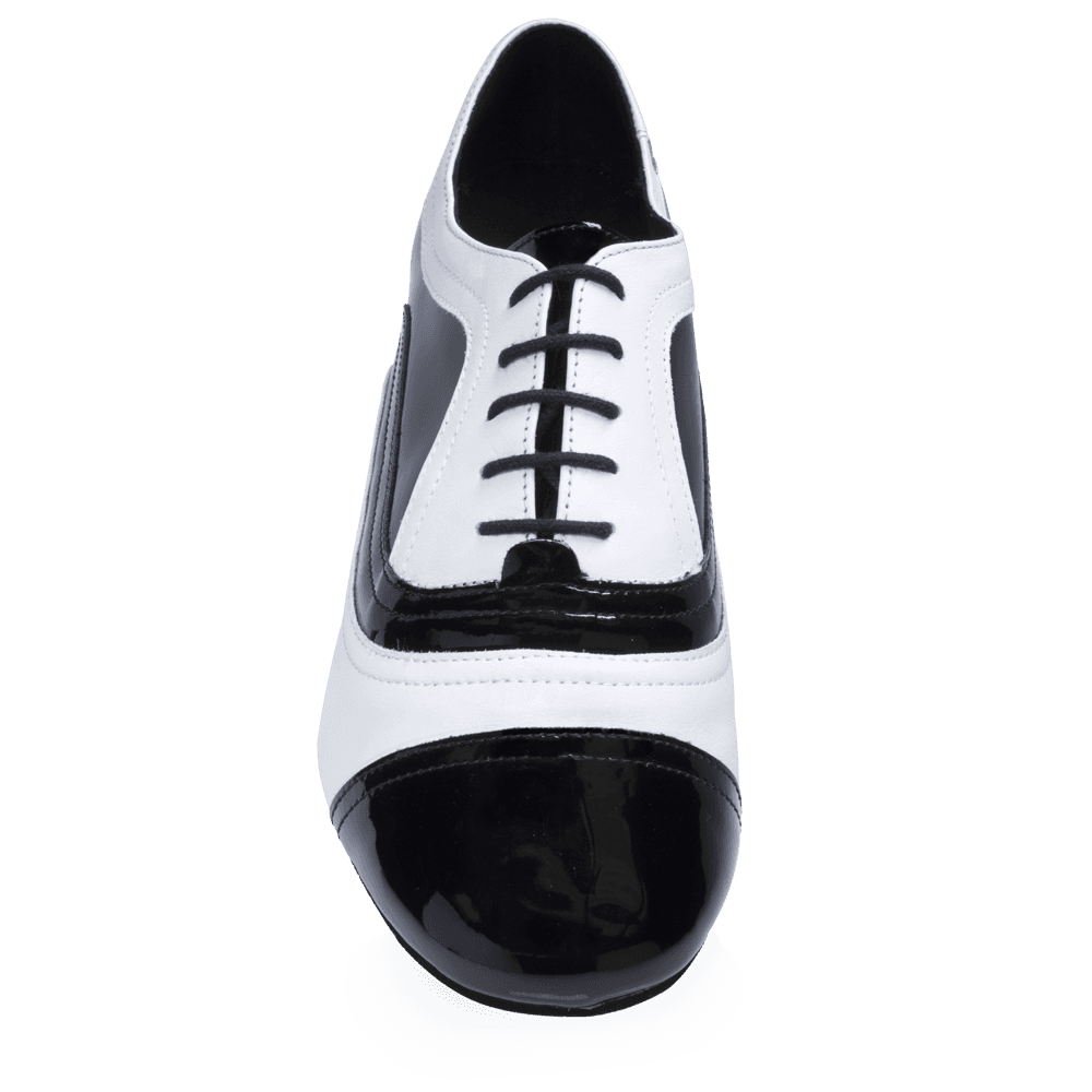 319 Rafael Black Patent & White Leather  | Salsa Dance Shoes