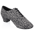 H460 Thunder | Grey/Black Leopard Print Leather | Men's Latin Dance Shoes